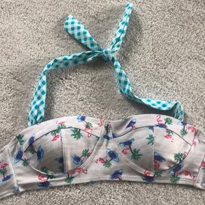 Bikini Top with Tropical Print
